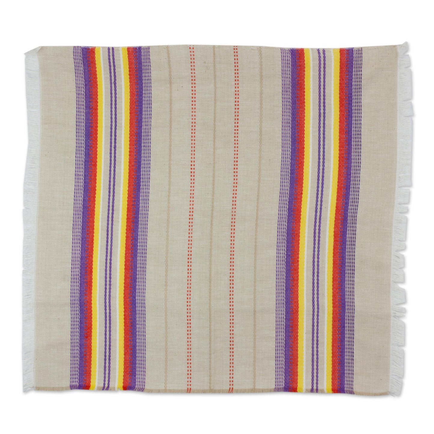 Sunset Dinner Striped 100% Cotton Napkins from Guatemala (Set of 6)