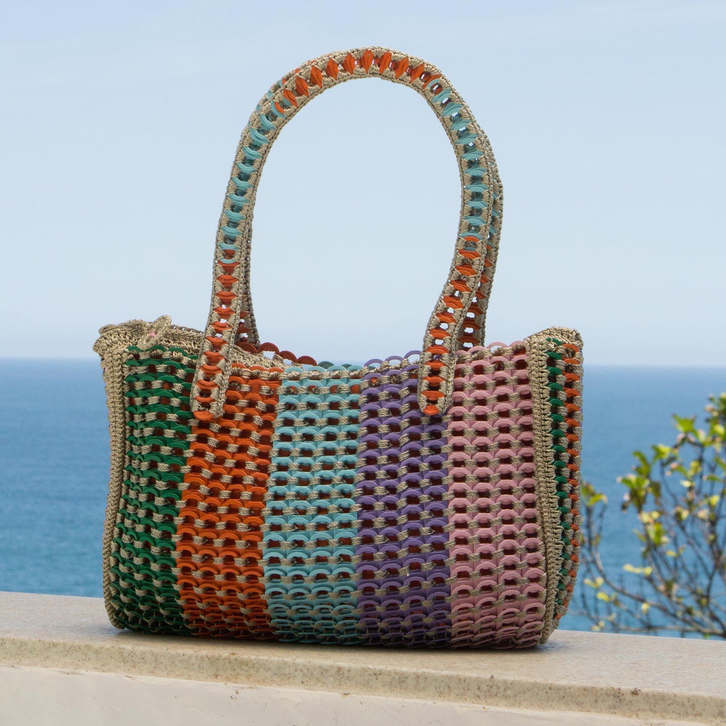 Rainbow Crocheted Shoulder Bag