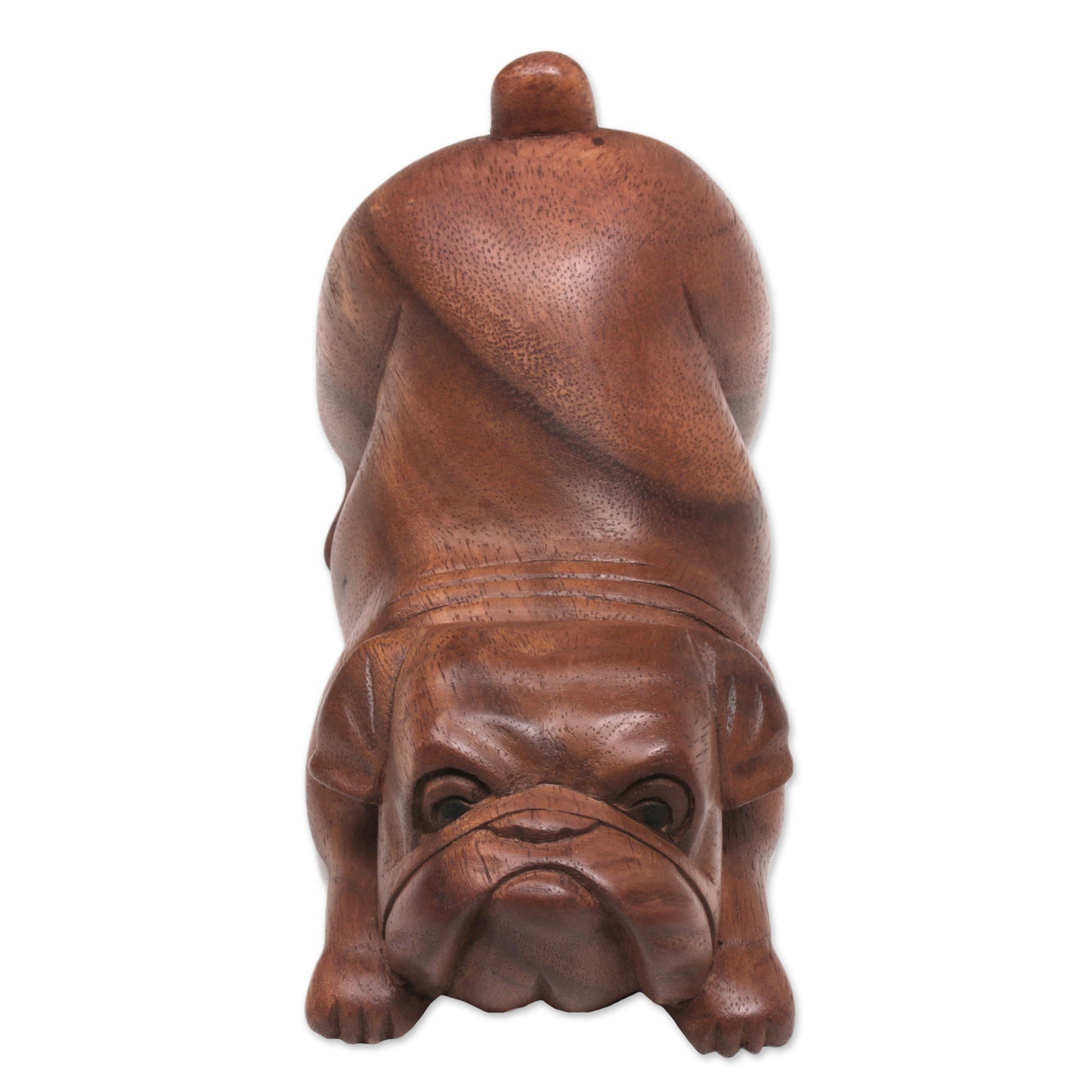 Bulldog Artisan Handcrafted Suar Wood Bulldog Sculpture from Bali