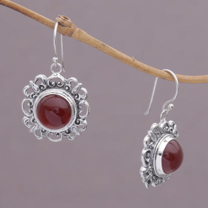 Jewel of Bali Carnelian and Sterling Silver Dangle Earrings from Indonesia