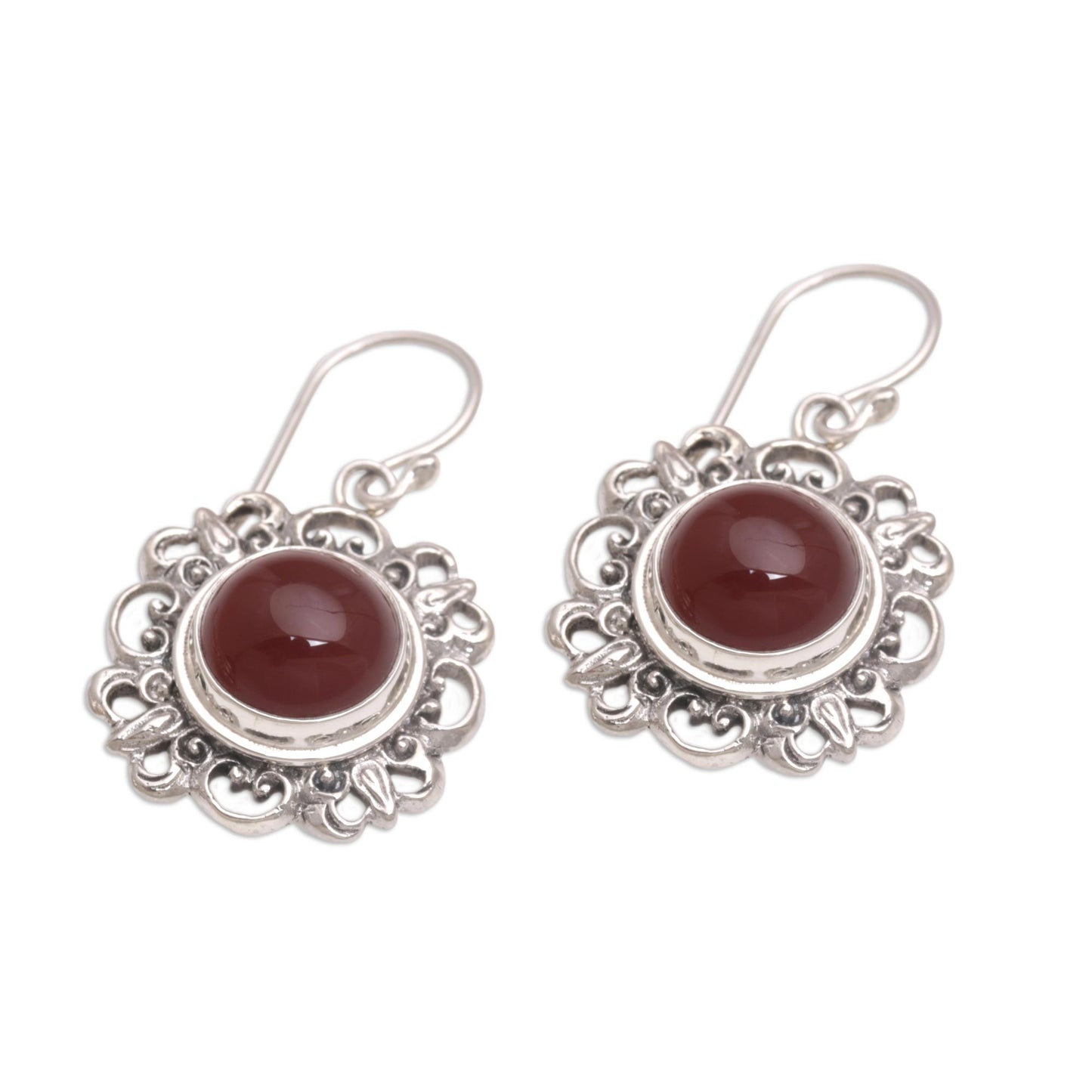 Jewel of Bali Carnelian and Sterling Silver Dangle Earrings from Indonesia