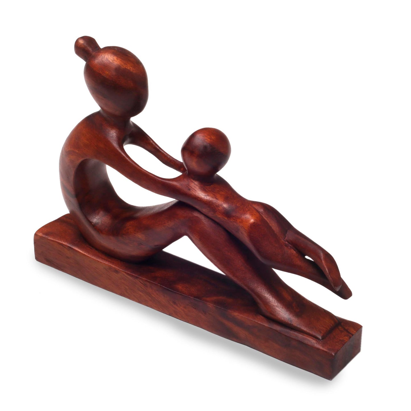 Playful Mother Wood Sculpture