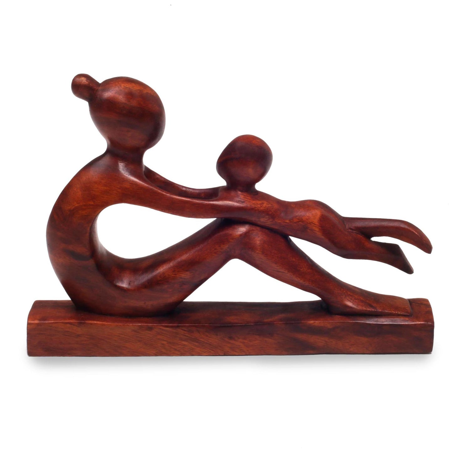 Playful Mother Wood Sculpture