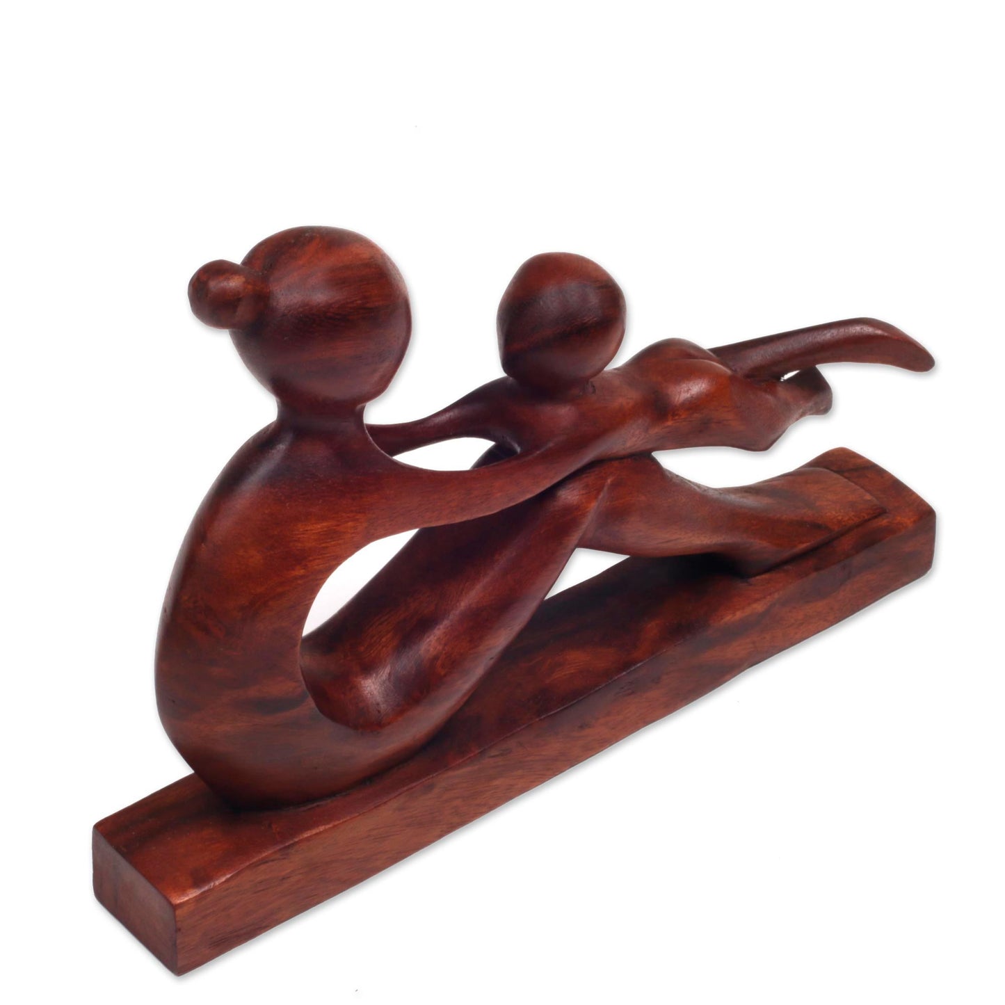 Playful Mother Wood Sculpture