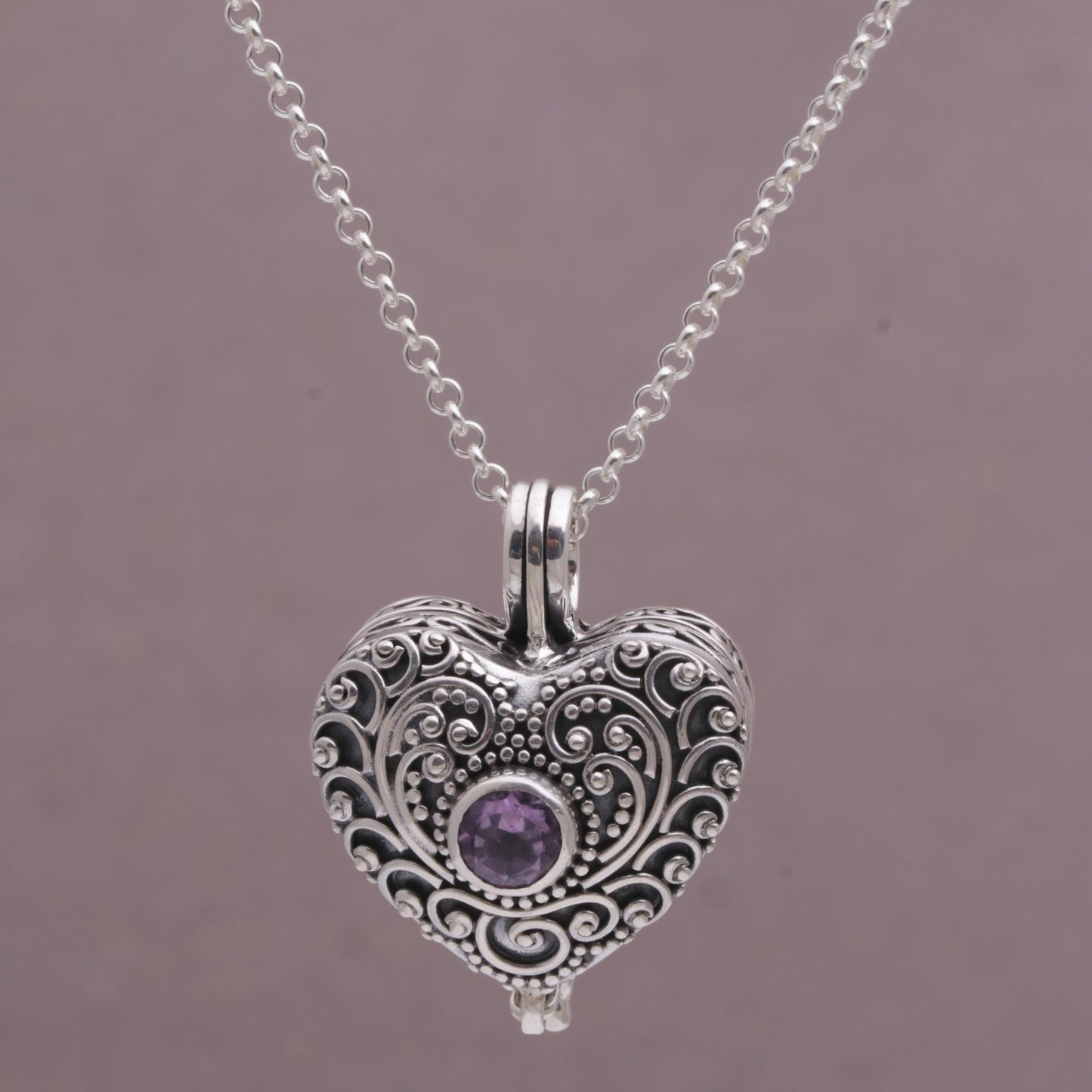 Solitary Love Sterling Silver Necklace