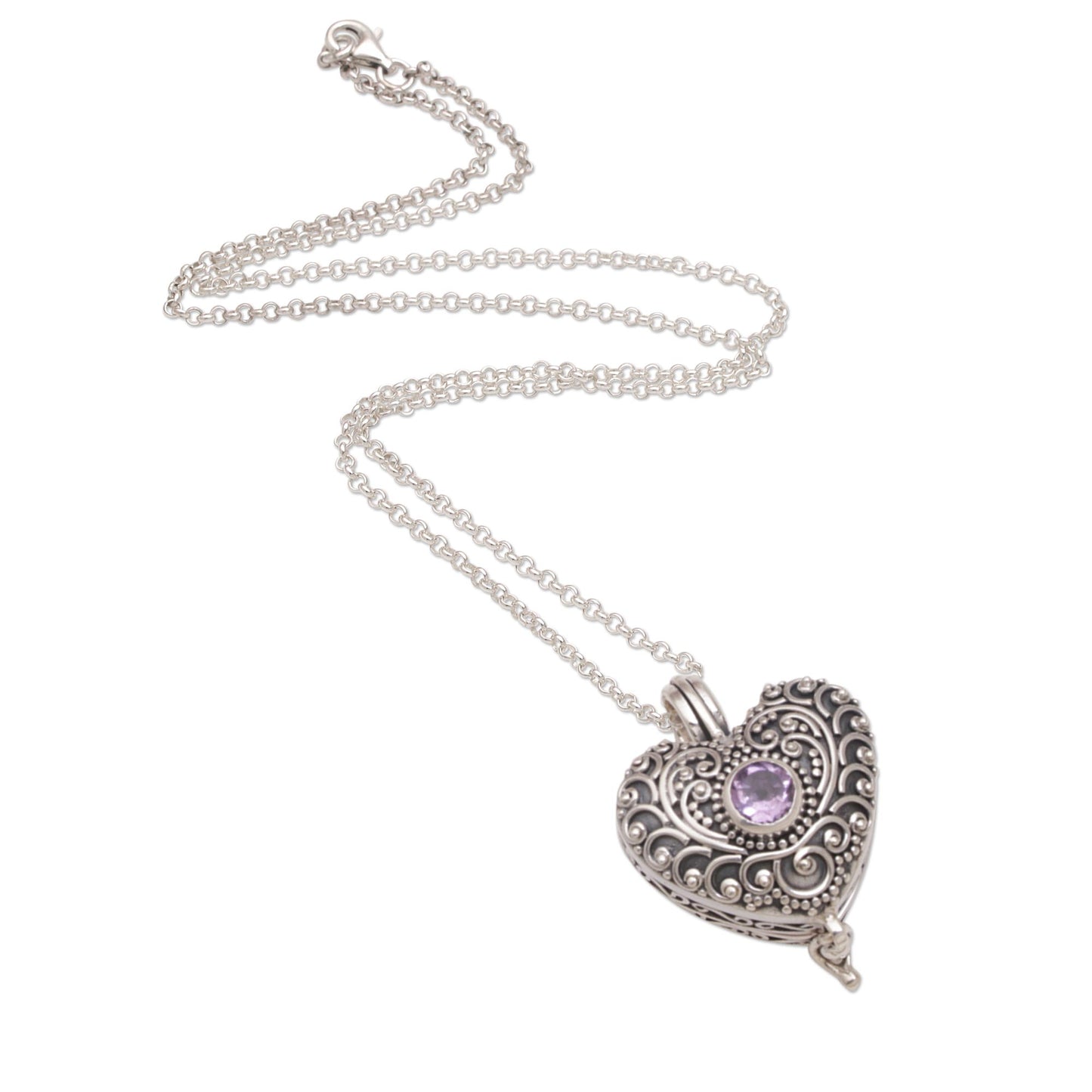 Solitary Love Sterling Silver Necklace