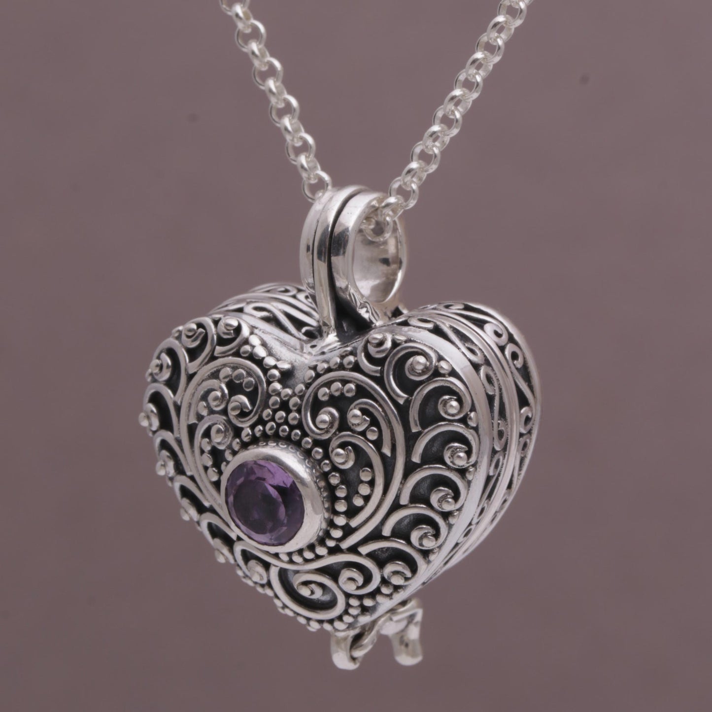 Solitary Love Sterling Silver Necklace