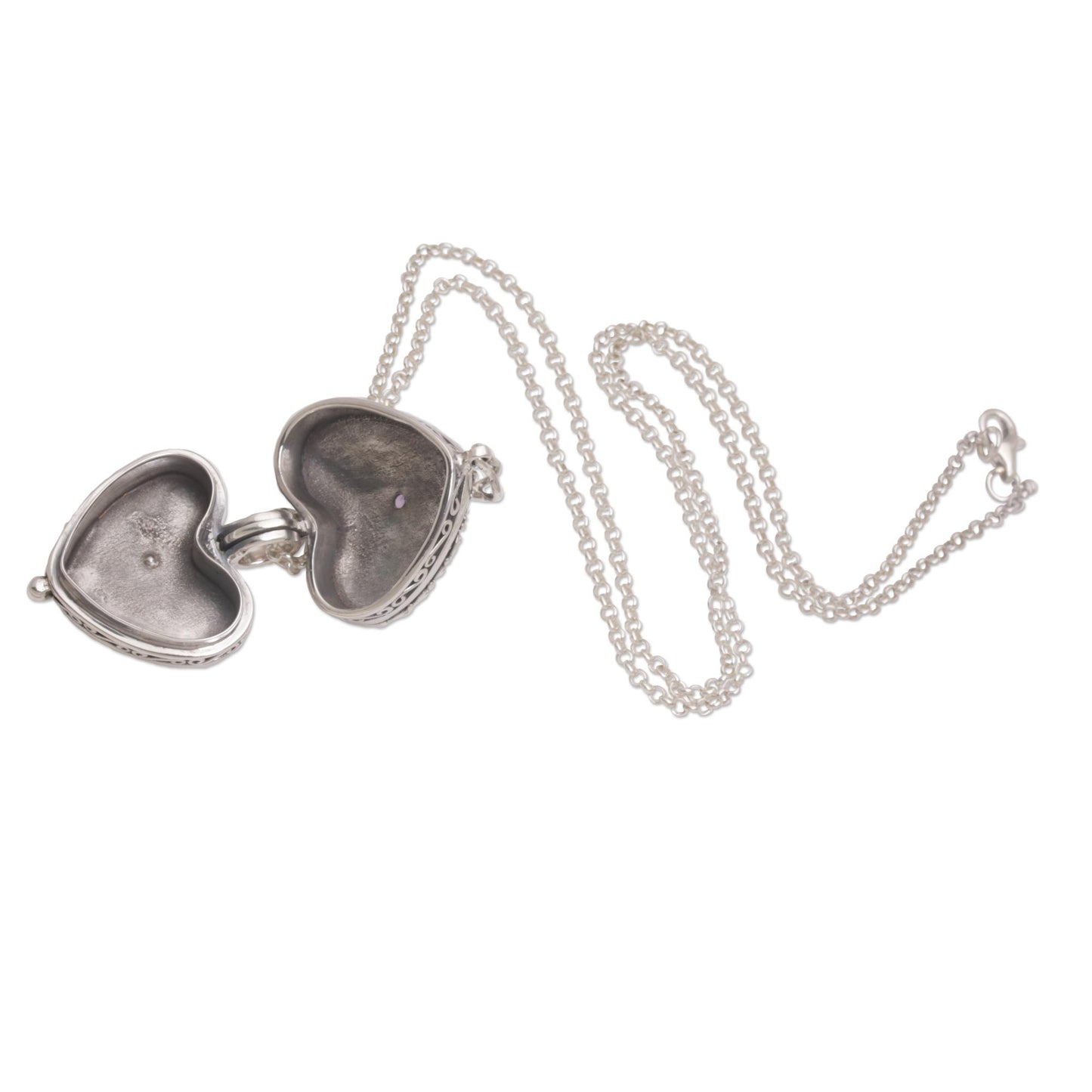 Solitary Love Sterling Silver Necklace