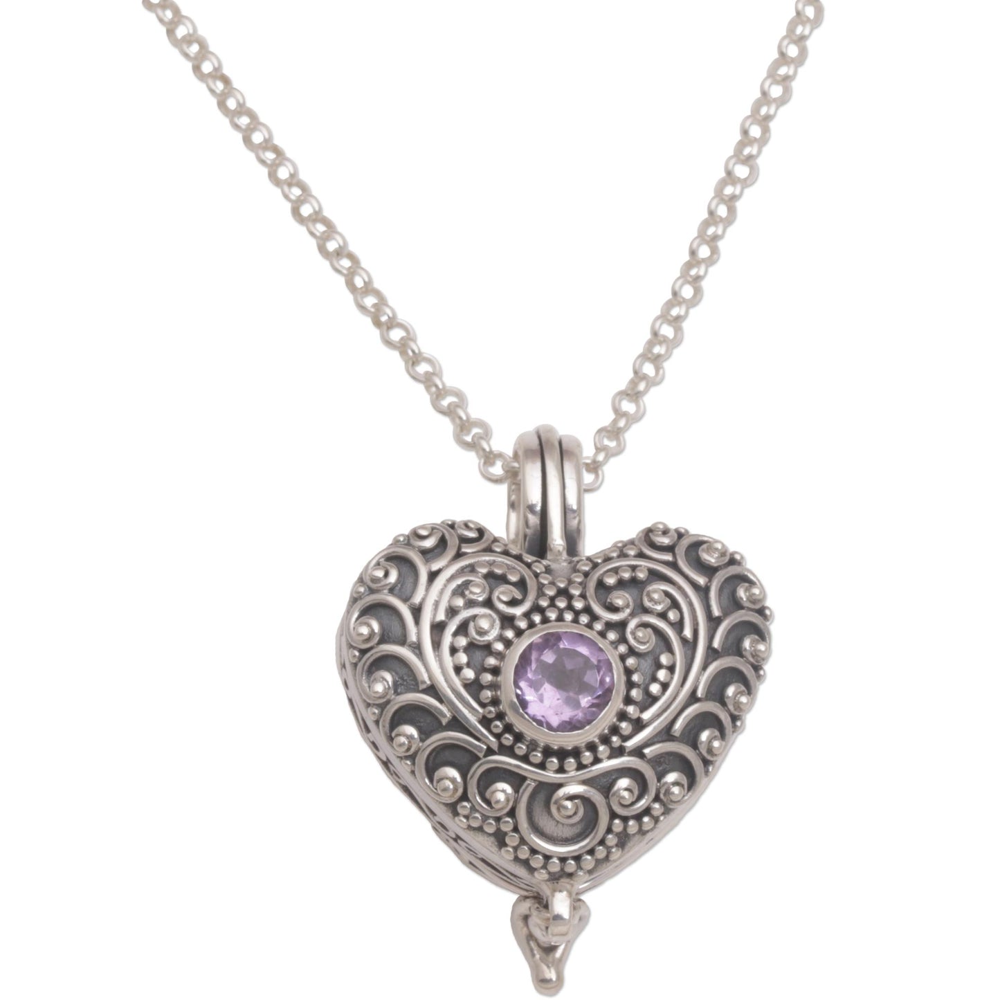 Solitary Love Sterling Silver Necklace