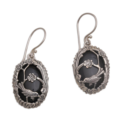 Curious Bird and Flower Earrings