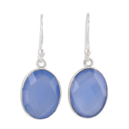 Blue Serenity Chalcedony Dangle Earrings