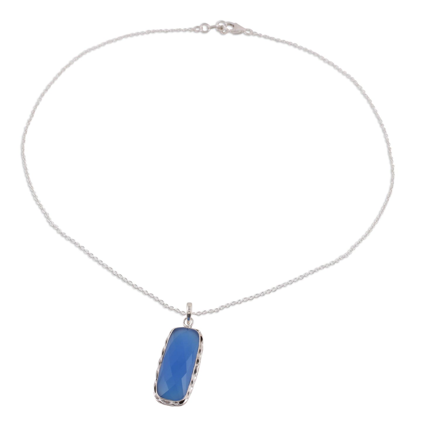 Sea of Blue Blue Chalcedony and Sterling Silver Pendant Necklace