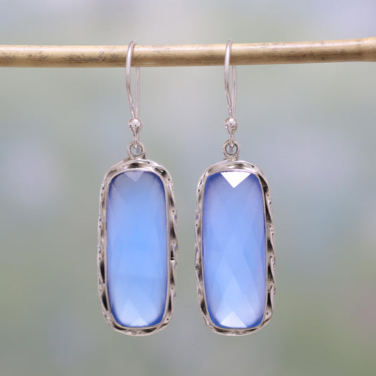 Sea of Blue Blue Chalcedony and Sterling Silver Dangle Earrings