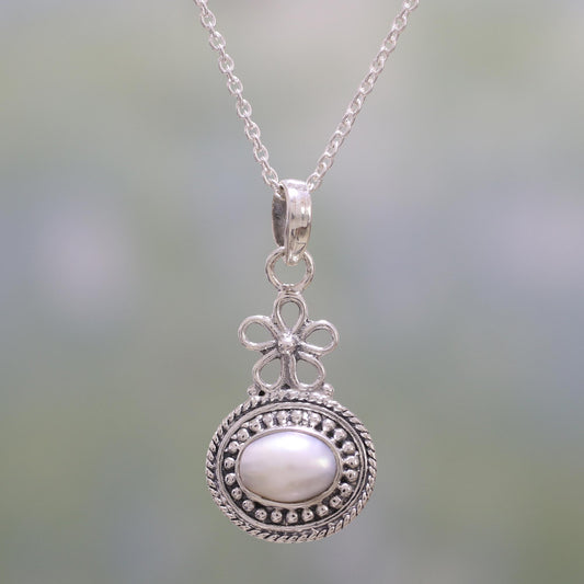 Pure Grace Cultured Pearl and Sterling Silver Pendant Necklace