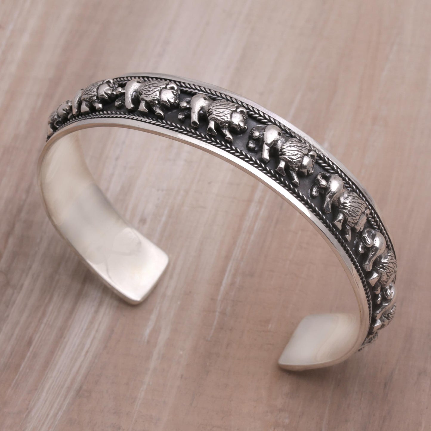 Lion Parade Silver Cuff Bracelet
