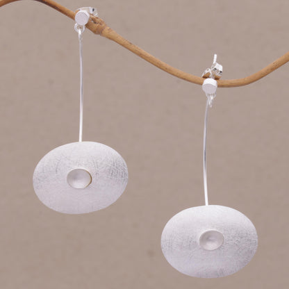 Modern Transcendence Silver Dangle Earrings