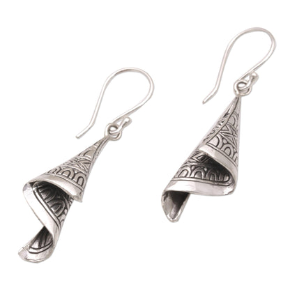 Shining Sonket Silver Dangle Earrings