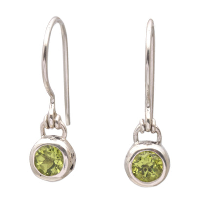 Glowing Paws Peridot and Sterling Silver Dangle Earrings from Bali