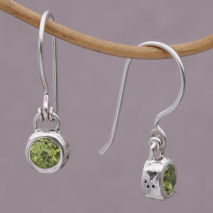 Glowing Paws Peridot and Sterling Silver Dangle Earrings from Bali