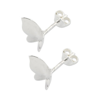 Silver Thoughts Handmade Sterling Silver Butterfly Earrings from Thailand