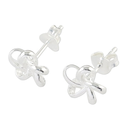 Floral Delicacy Handcrafted Thai Sterling Silver Floral Stud Earrings