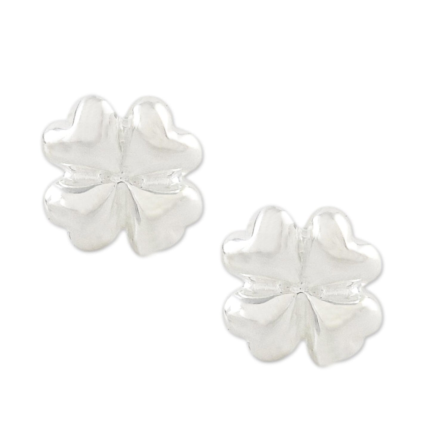 Fresh Clover Sterling Silver Clover Stud Earrings from Thailand