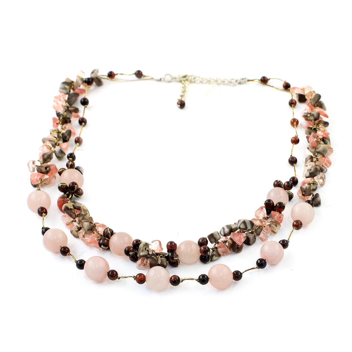 Magical Inspiration in Pink Multi-Gemstone Rose Quartz Beaded Necklace from Thailand