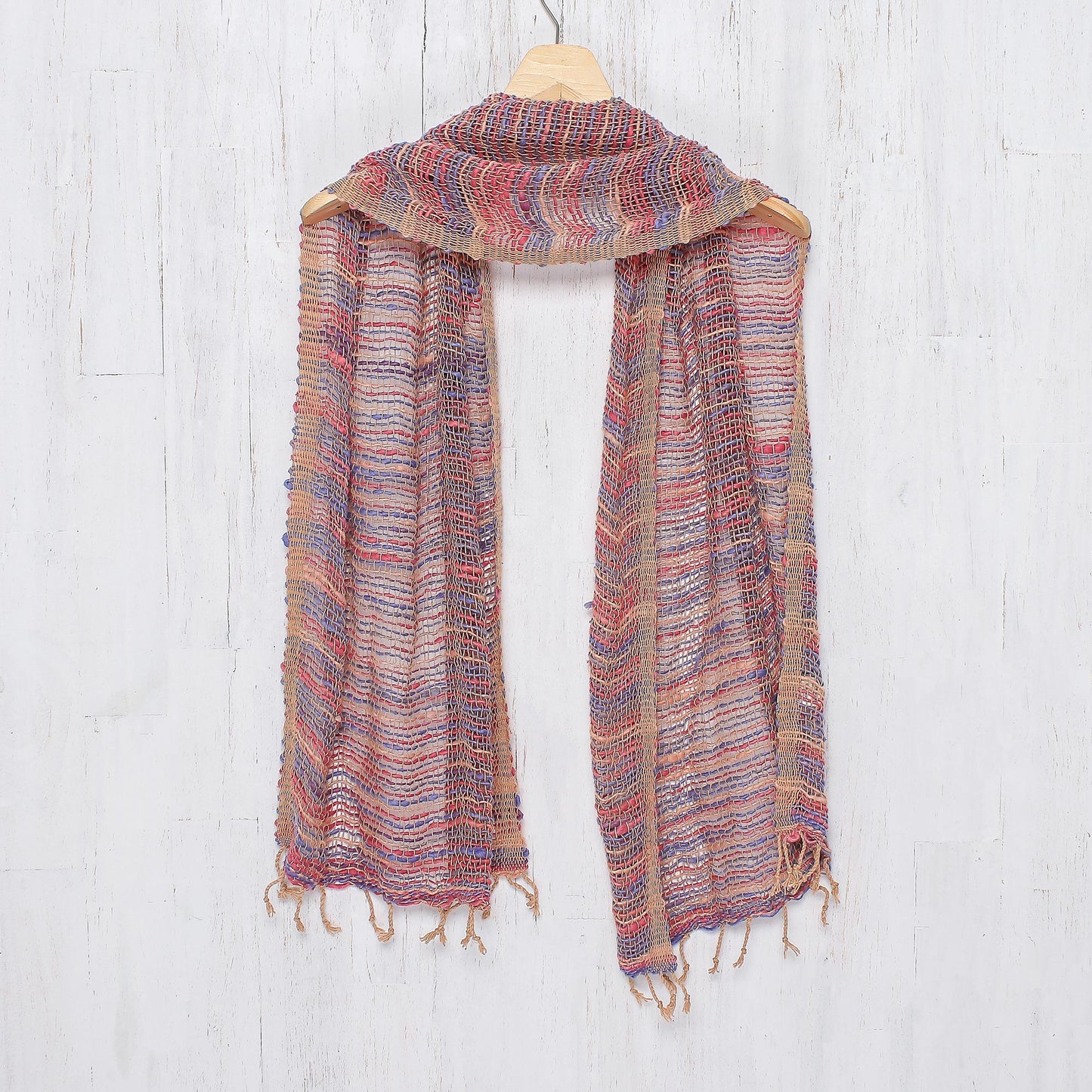 Charming Candy Handwoven Cotton Scarf with Candy Colors from Thailand