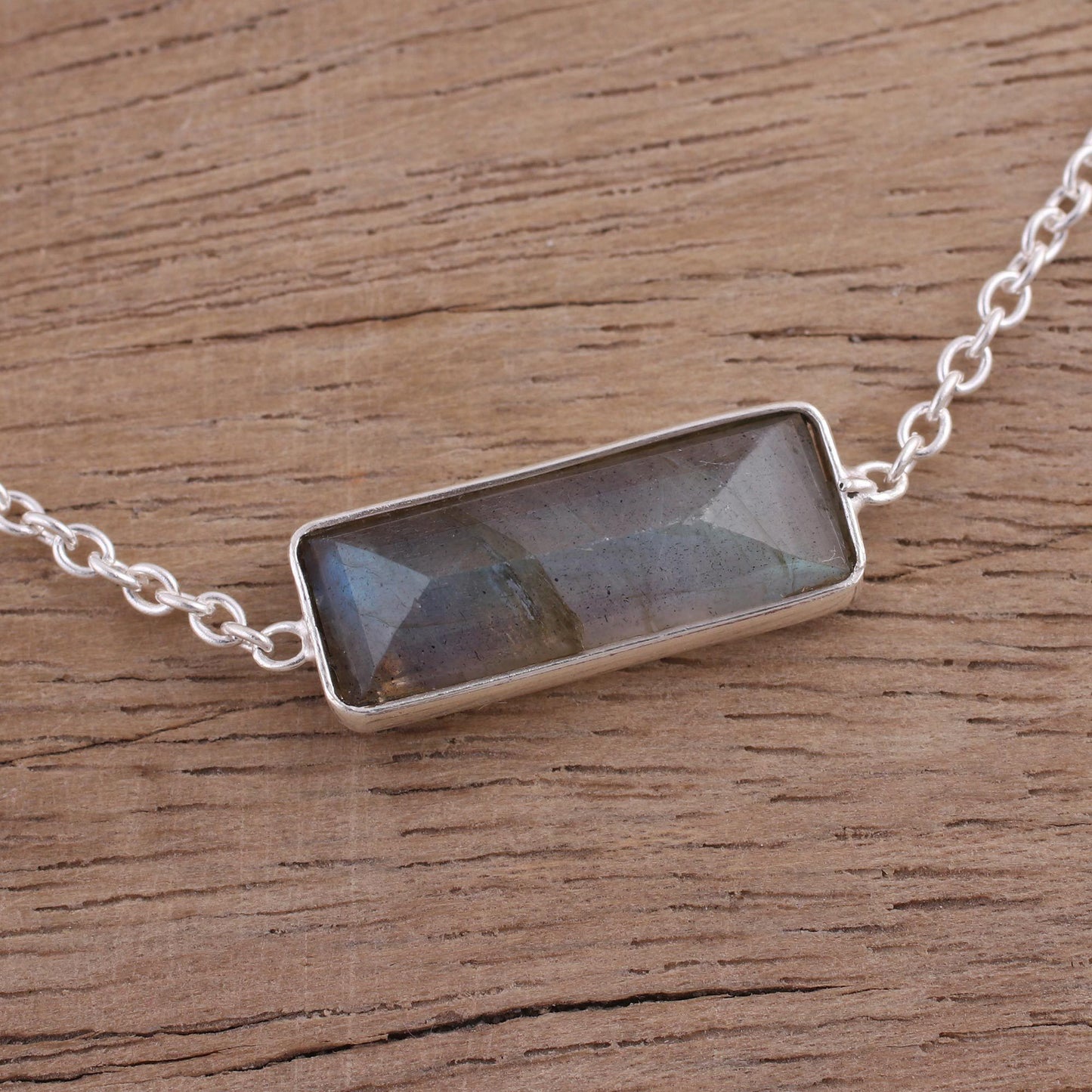 Labradorite & Sterling Silver Prism Bracelet