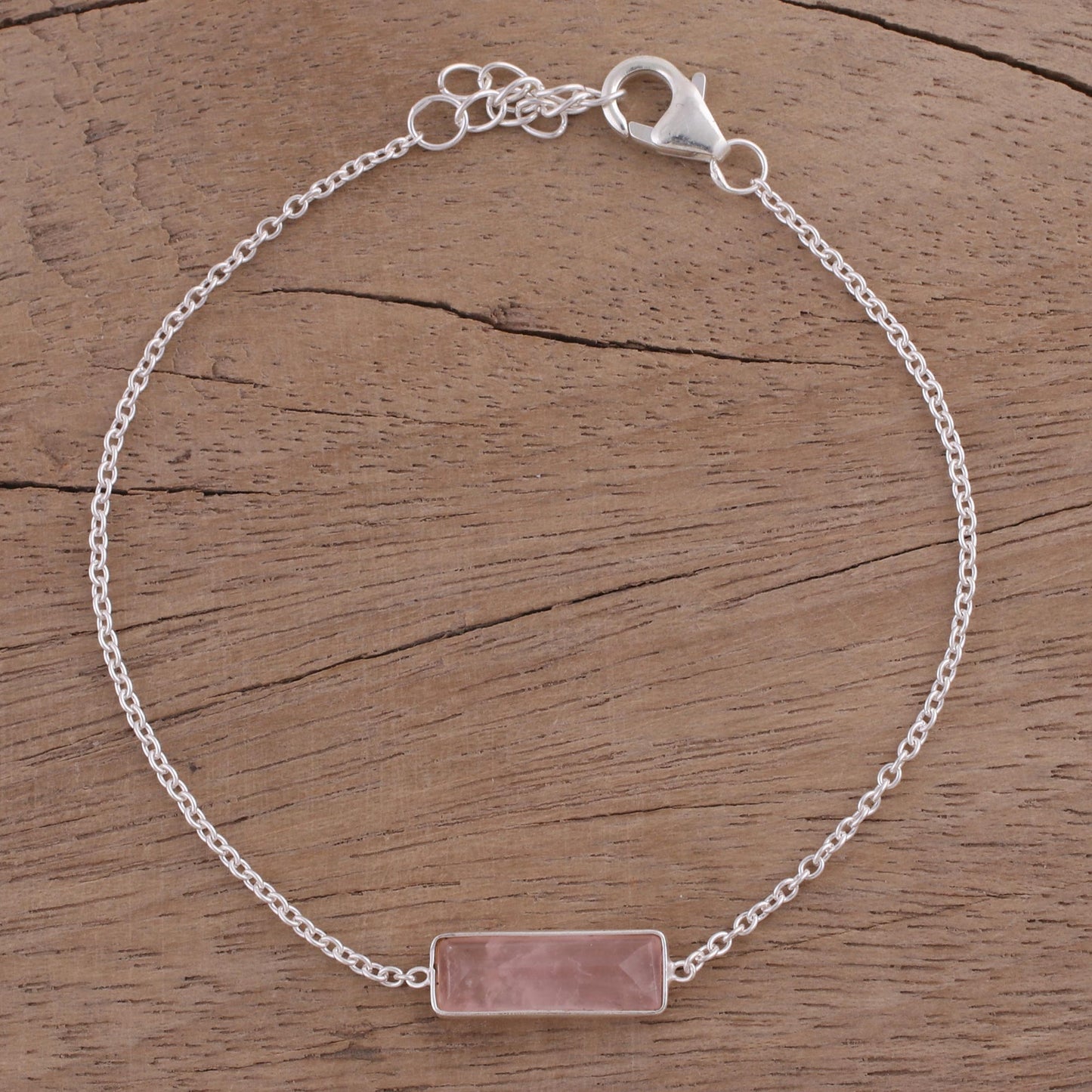 Elegant Prism Rose Quartz Bracelet
