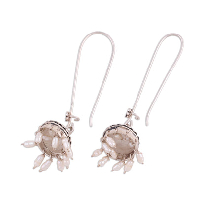 Beauty in Tradition Cultured Pearl and Sterling Silver Jhumki Dangle Earrings