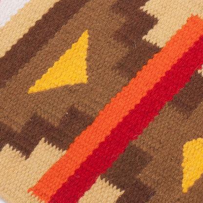 Style of the Andes Handwoven Wool Blend Table Runner with Geometric Motifs
