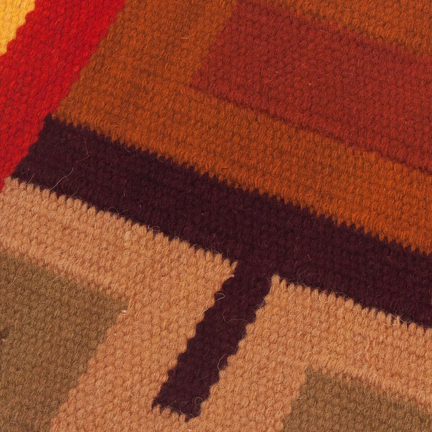 Beauty in Asymmetry Handwoven Colorful Wool Blend Table Runner from Peru