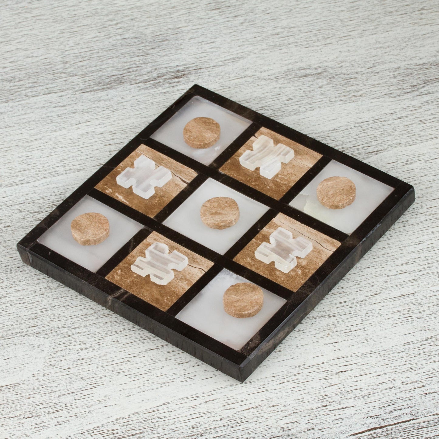 Sophistication and Fun Onyx and Marble Tic-Tac-Toe Set from Mexico