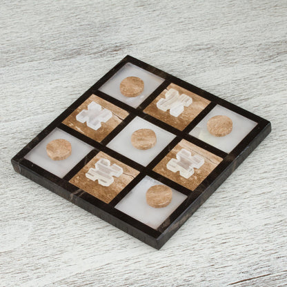 Sophistication and Fun Onyx and Marble Tic-Tac-Toe Set from Mexico