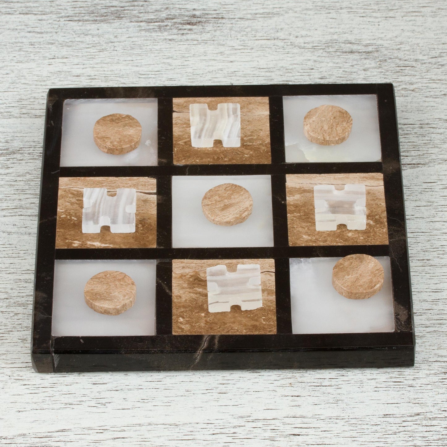 Sophistication and Fun Onyx and Marble Tic-Tac-Toe Set from Mexico