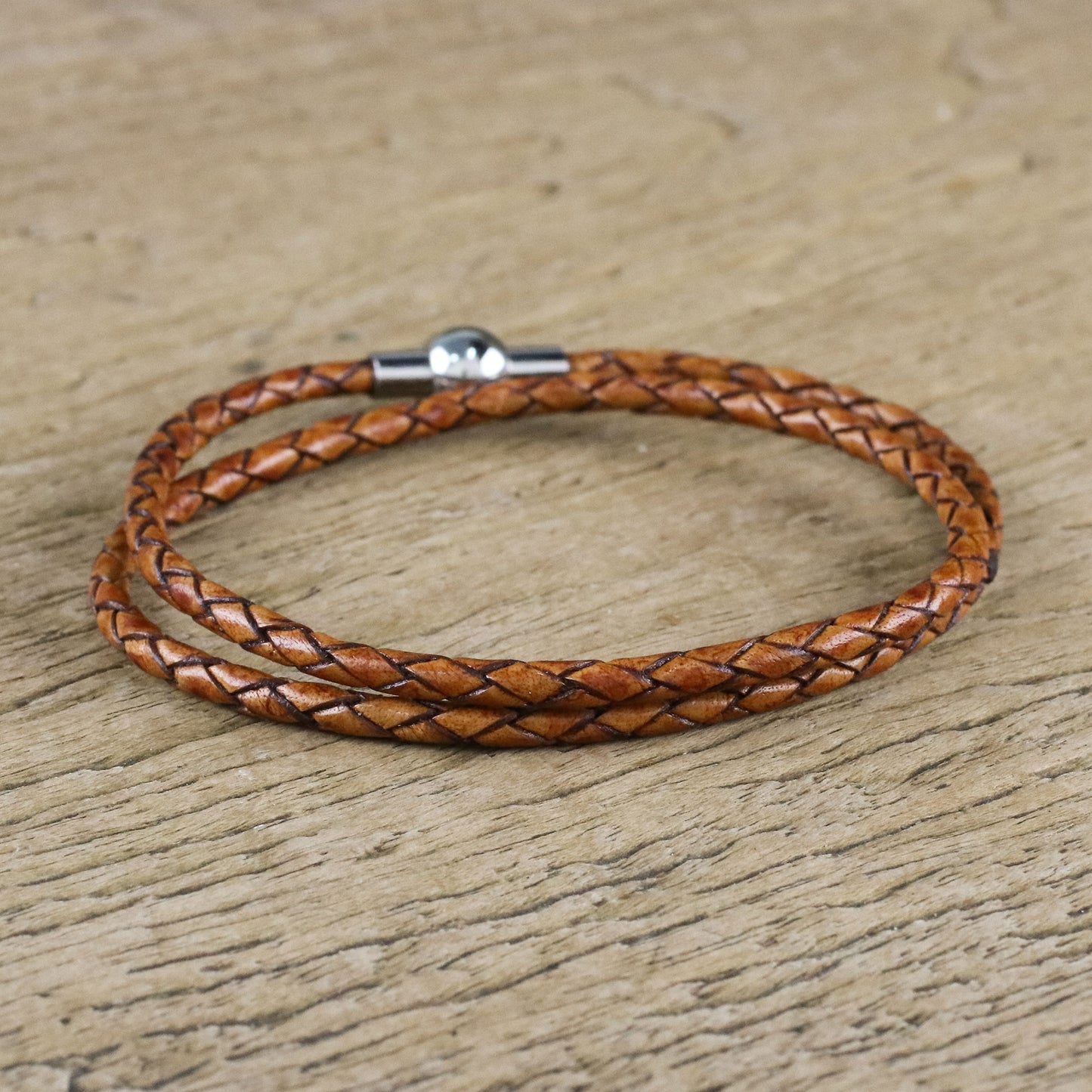 Brown Charm 15.5 Inch Brown Leather Wrap Bracelet from Thailand