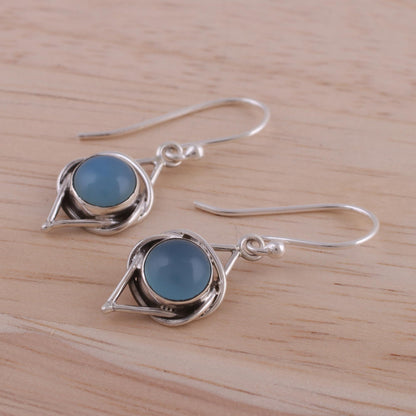 Intricate Twirl in Blue Sterling Earrings