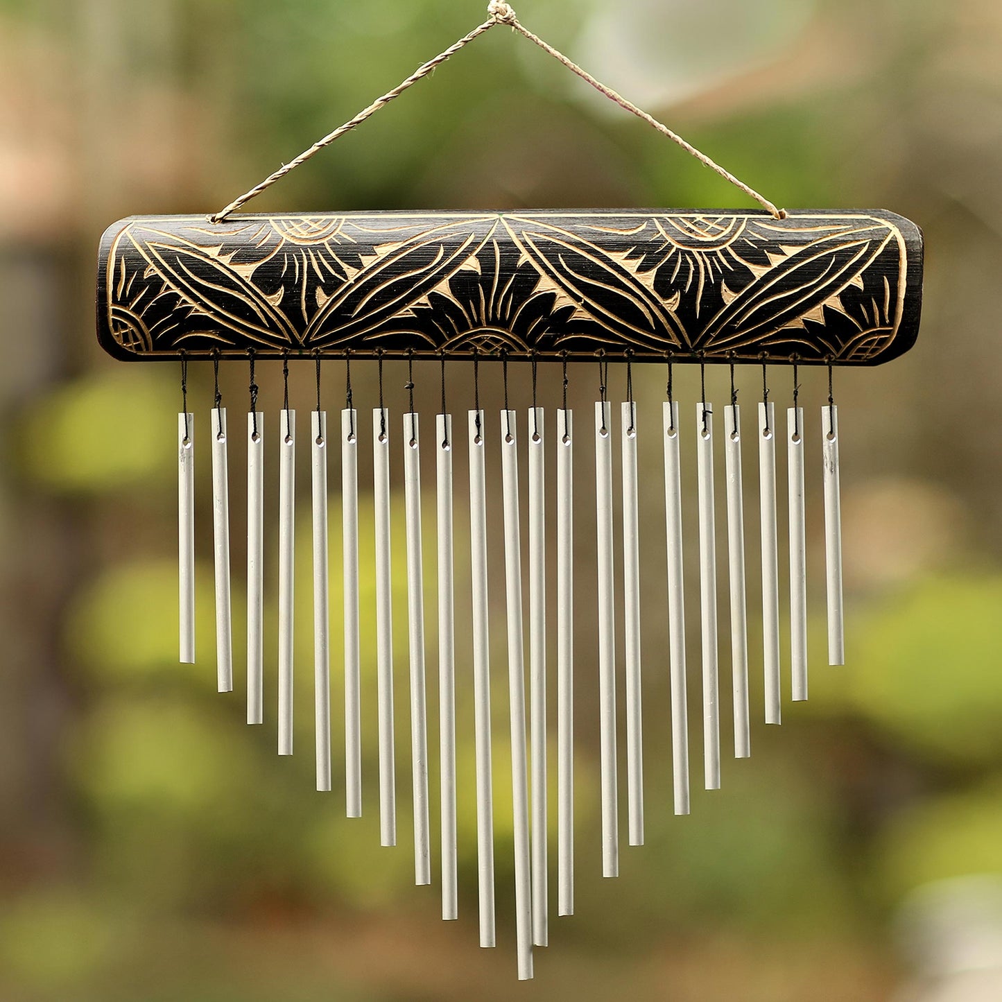 Melodic Dance Handcrafted Bamboo and Aluminum Wind Chimes from Bali