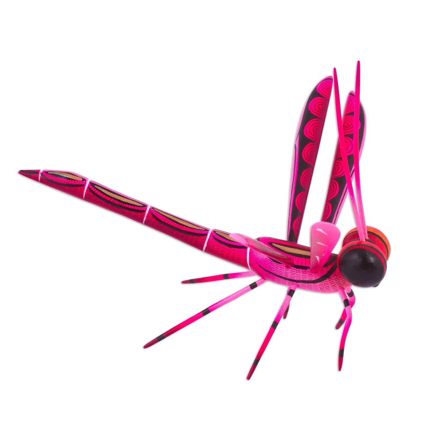 Sweet Freedom in Pink Handcrafted Pink Copal Wood Dragonfly Sculpture from Mexico