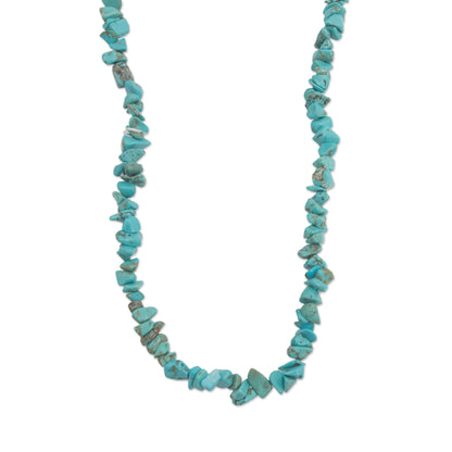 Turquoise Infatuation Artisan Crafted Reconstituted Turquoise Beaded Necklace