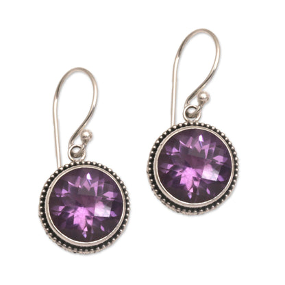 Sparkling Haven Handcrafted Amethyst and Sterling Silver Dangle Earrings