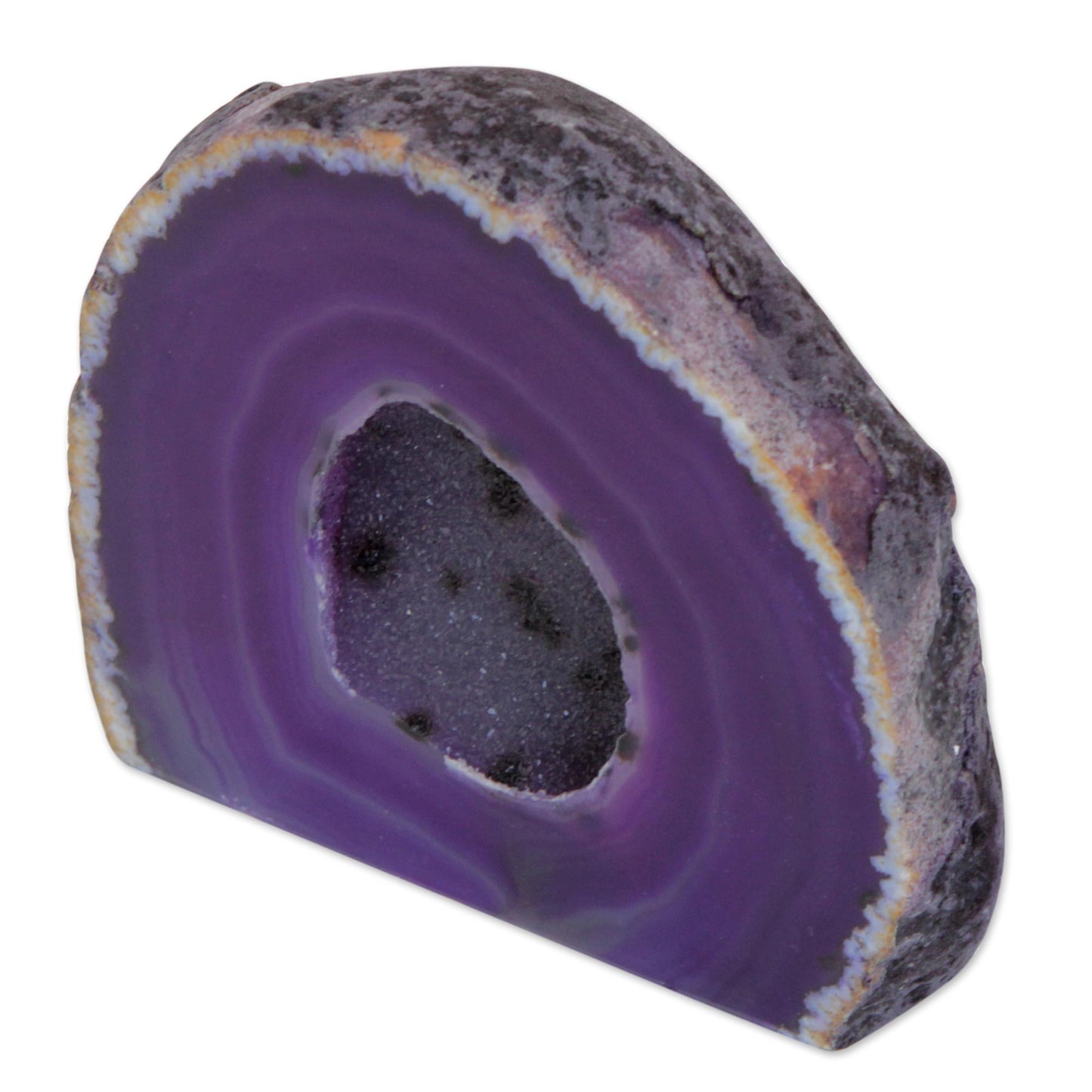 Purple Geode Purple Agate Gemstone Decor Accessory from Brazil
