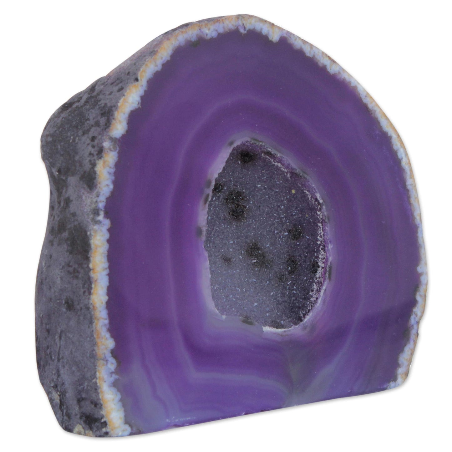 Purple Geode Purple Agate Gemstone Decor Accessory from Brazil