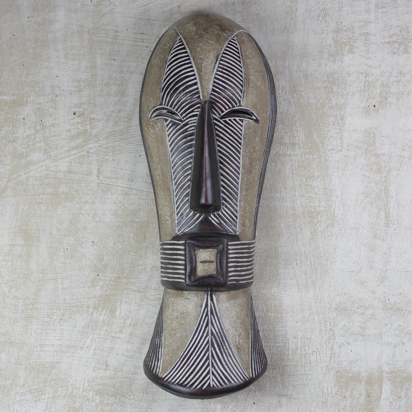 Songye Woman Hand-Carved Songye Woman African Sese Wood Wall Mask