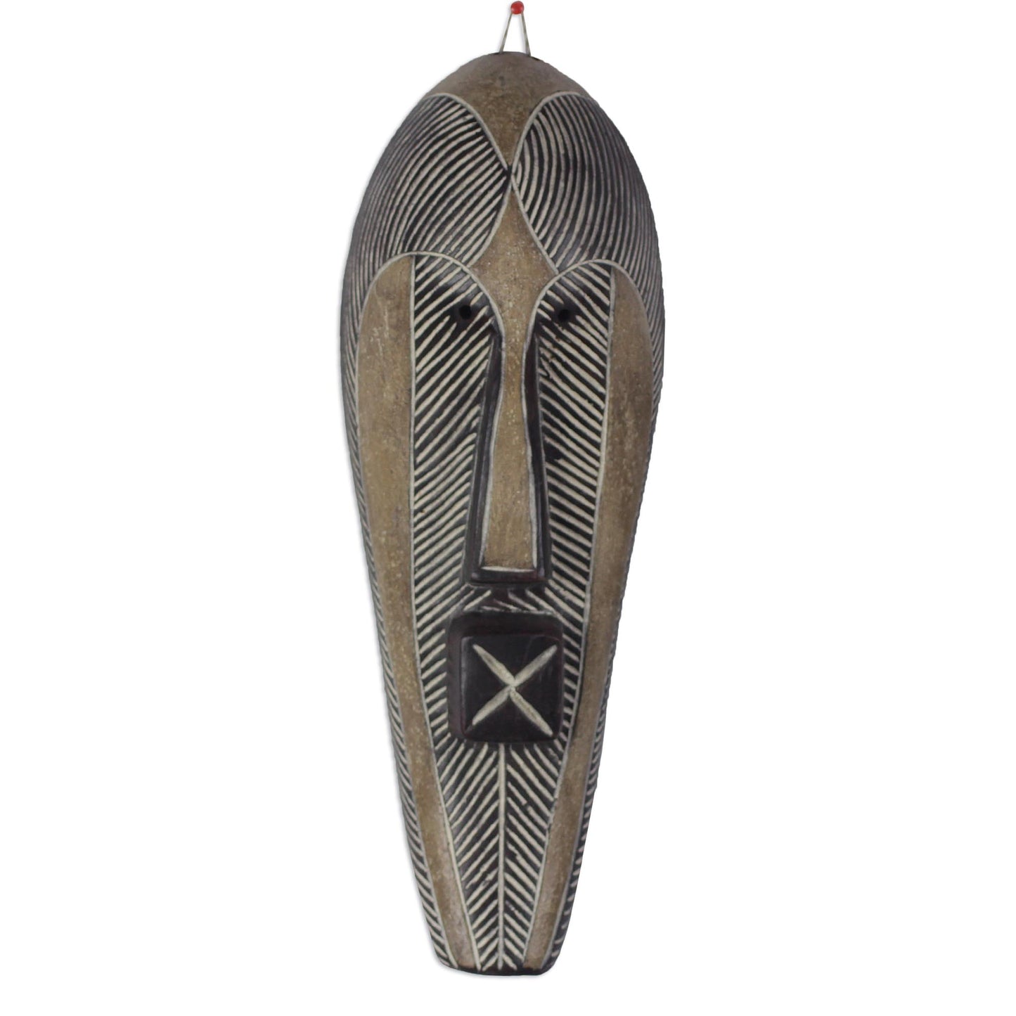 Songye Man Hand-Carved Songye Man African Sese Wood Wall Mask