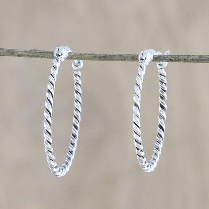 Spiral Onwards Sterling Silver Earrings