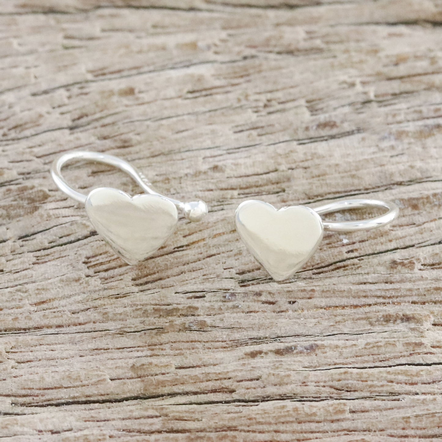 Petite Hearts Handcrafted Sterling Silver Heart Ear Cuffs from Thailand