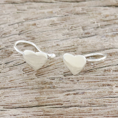 Petite Hearts Handcrafted Sterling Silver Heart Ear Cuffs from Thailand