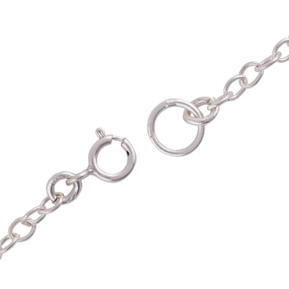 Fresh Walk Dangling Cultured Pearl and Sterling Silver Anklet from Peru
